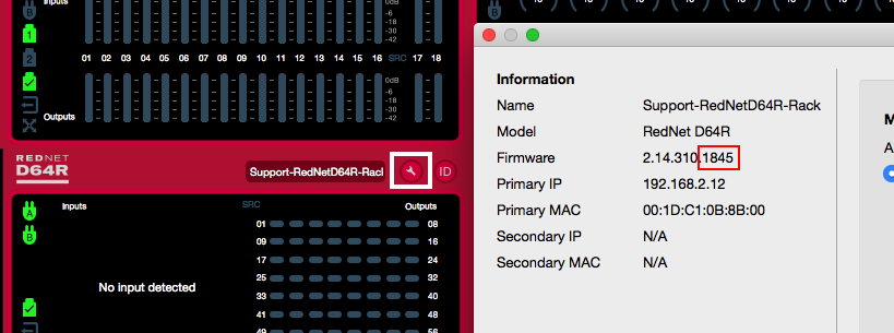 RedNet Control Toolsメニュー