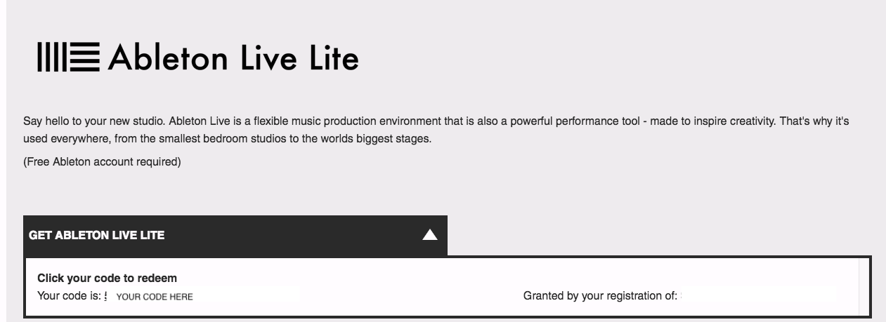 registration code ableton