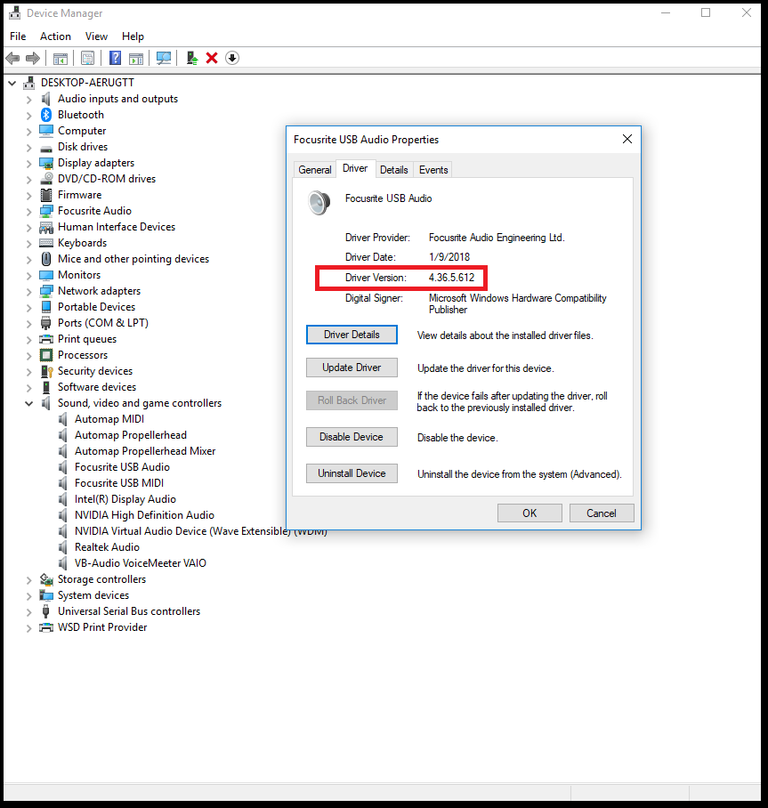 windows focusrite usb asio 4.36.5