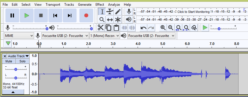 Focusrite Scarlett 2i2 Audacity