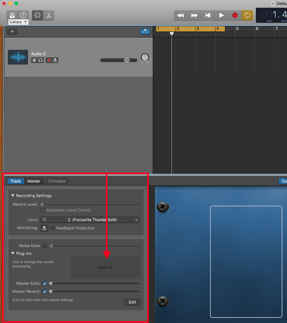 How do I find my Focusrite/Novation plug ins in GarageBand on my Mac