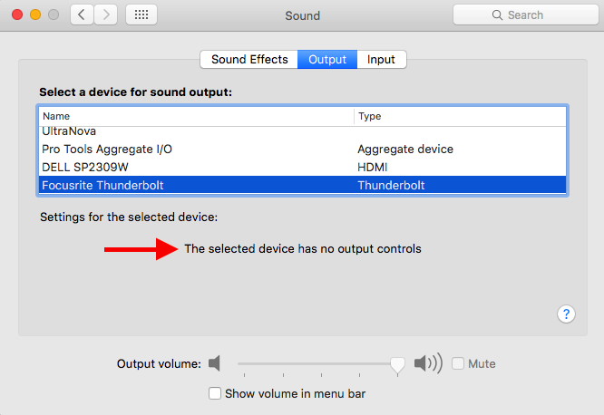 My Device Has No Input Or Output Controls In System Preferences Under Sound Focusrite Audio Engineering