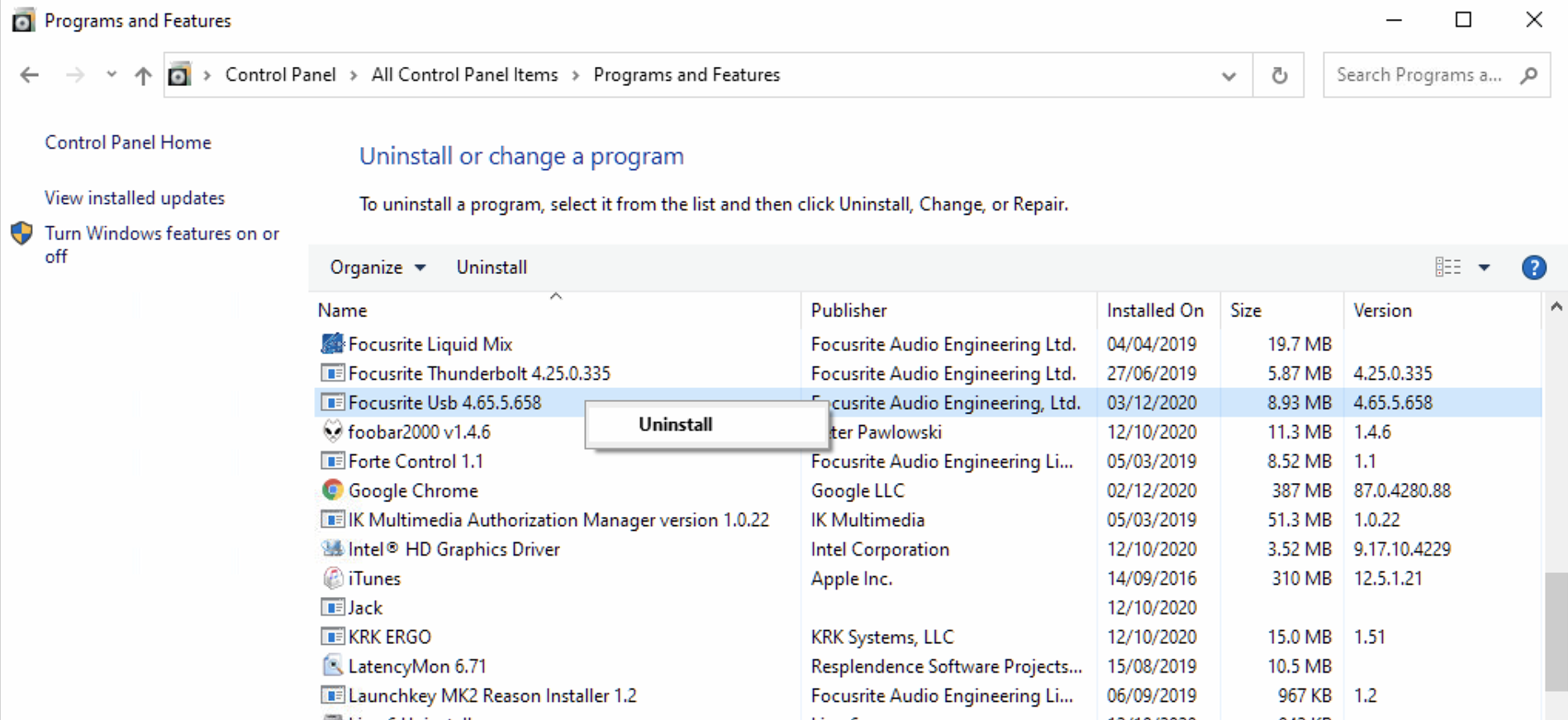 How to uninstall Focusrite drivers on Windows – Focusrite Engineering