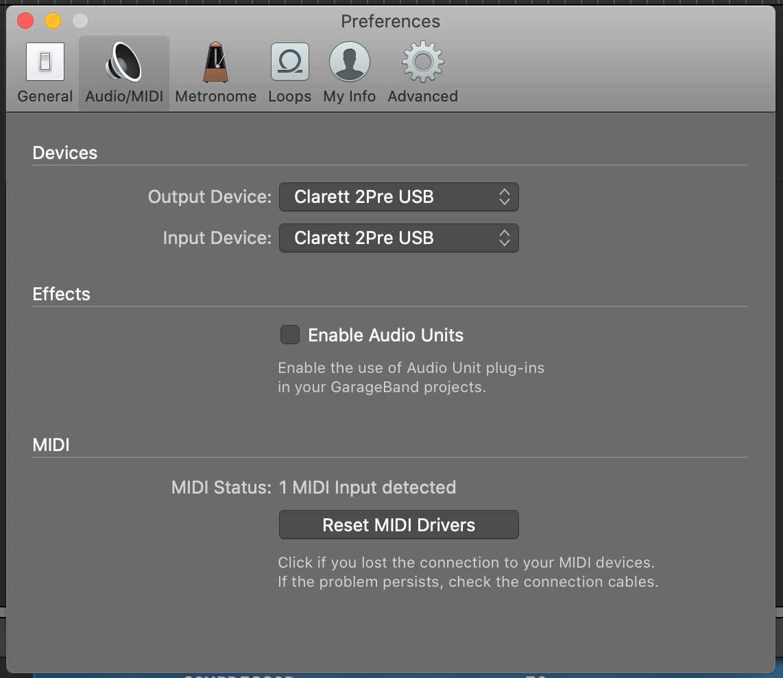 How to setup your Focusrite interface in Garageband Focusrite