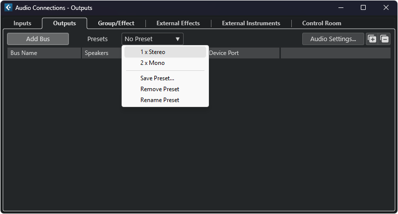 Cubase Setup Windows - Audio Connections Outputs.png