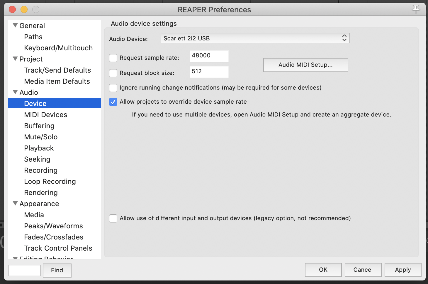 Reaper Setup Guide – Focusrite