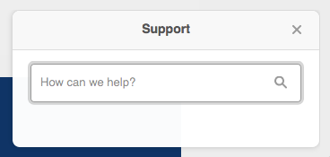 Search bar in the chat widget.